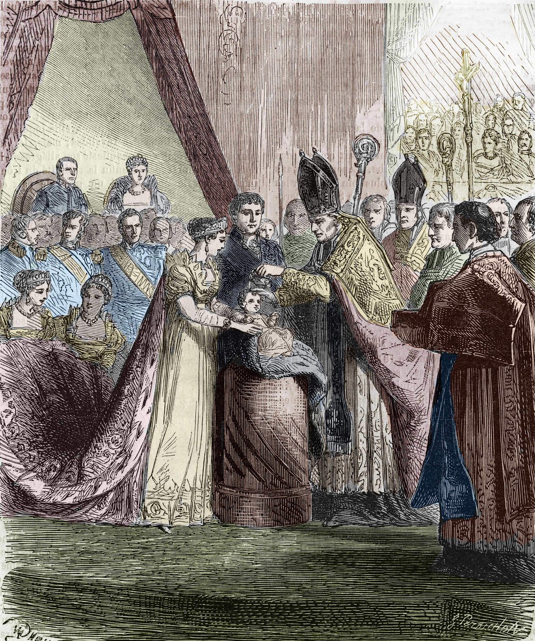 Taufe von Napoleon François Charles (Napoleon II), König von Rom, Sohn von Kaiser Napoleon I, in Notre-Dame de Paris, 9. Juni 1811 von Unknown artist