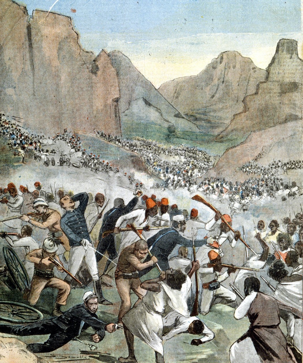 Schlacht von Adoua zwischen Italien und Äthiopien von Unknown artist