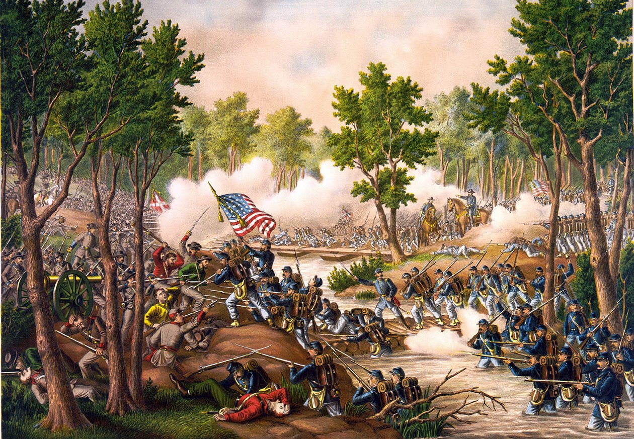 Schlacht von Spottsylvania zwischen 8 und 18/05/1864. Gravur ca. 1888 von Unknown artist