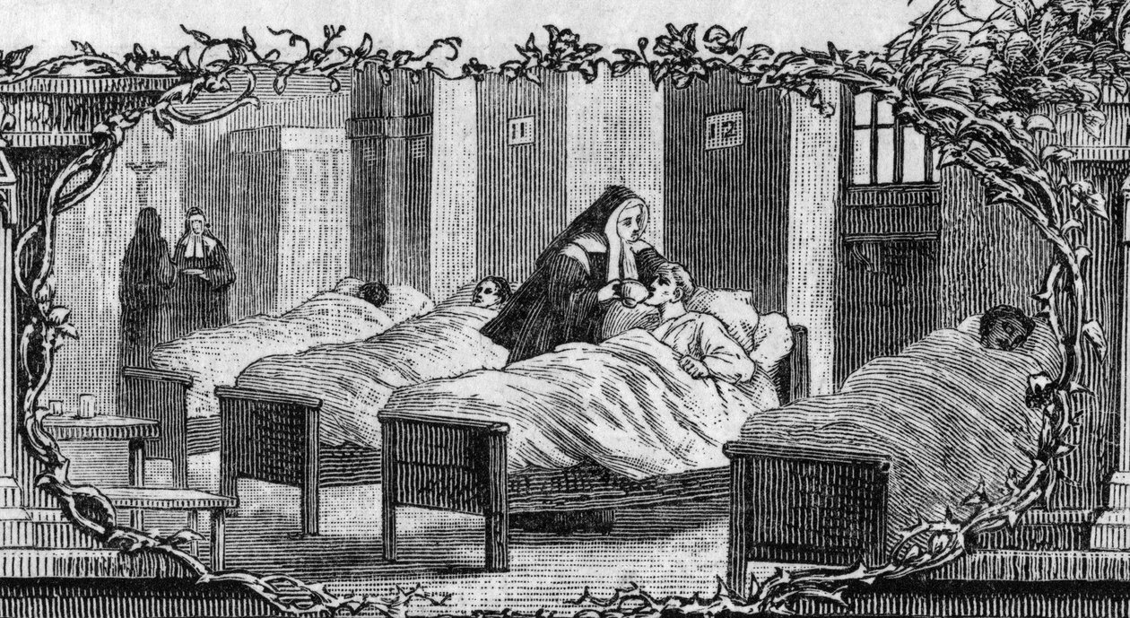 Bernadette Soubirous (1844-1879) im Kleid einer Nonne, die Kranke pflegt von Unknown artist