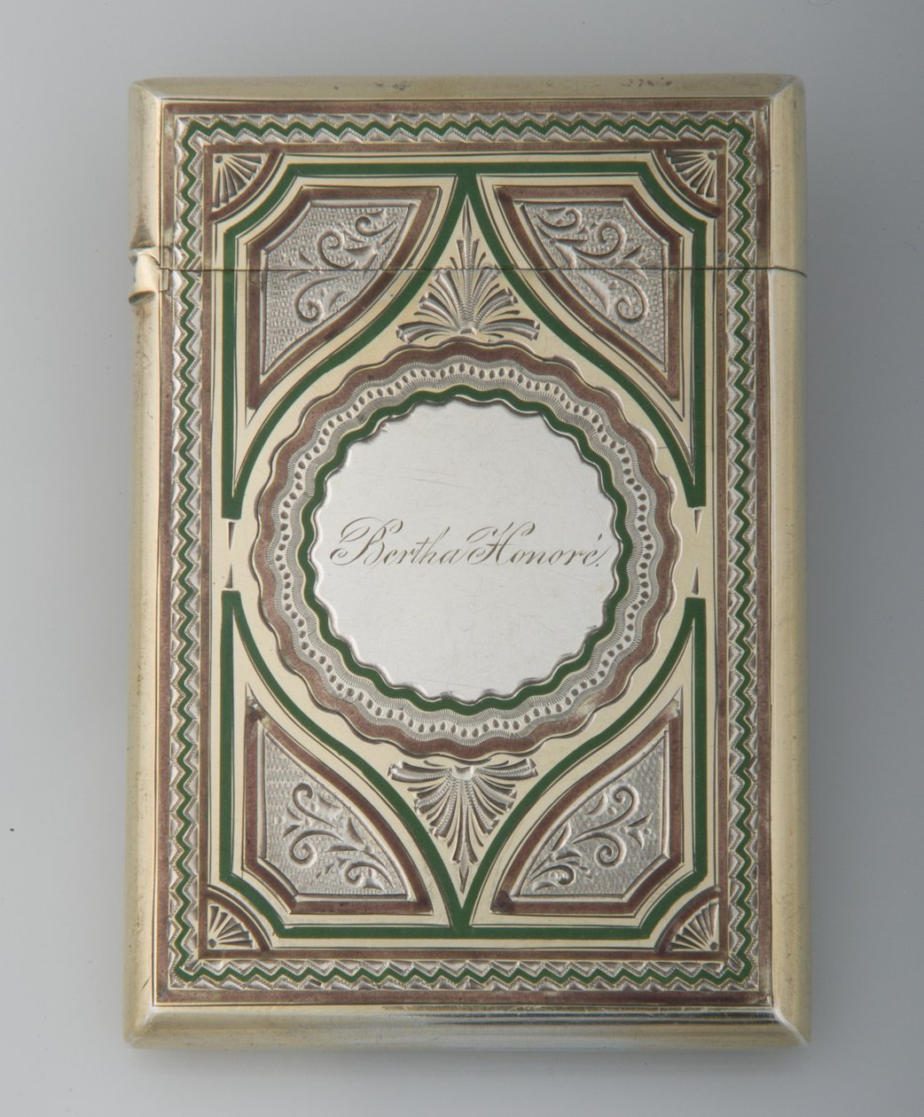 Bertha Palmers Kartenetui, ca.1865, Sterlingsilber, Emaille, Hersteller unbekannt von Unknown artist