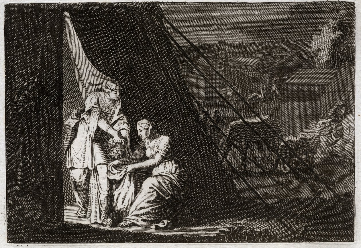 Royaumont-Bibel, Altes Testament: Tod von Holofernes. Judith schneidet Holofernes