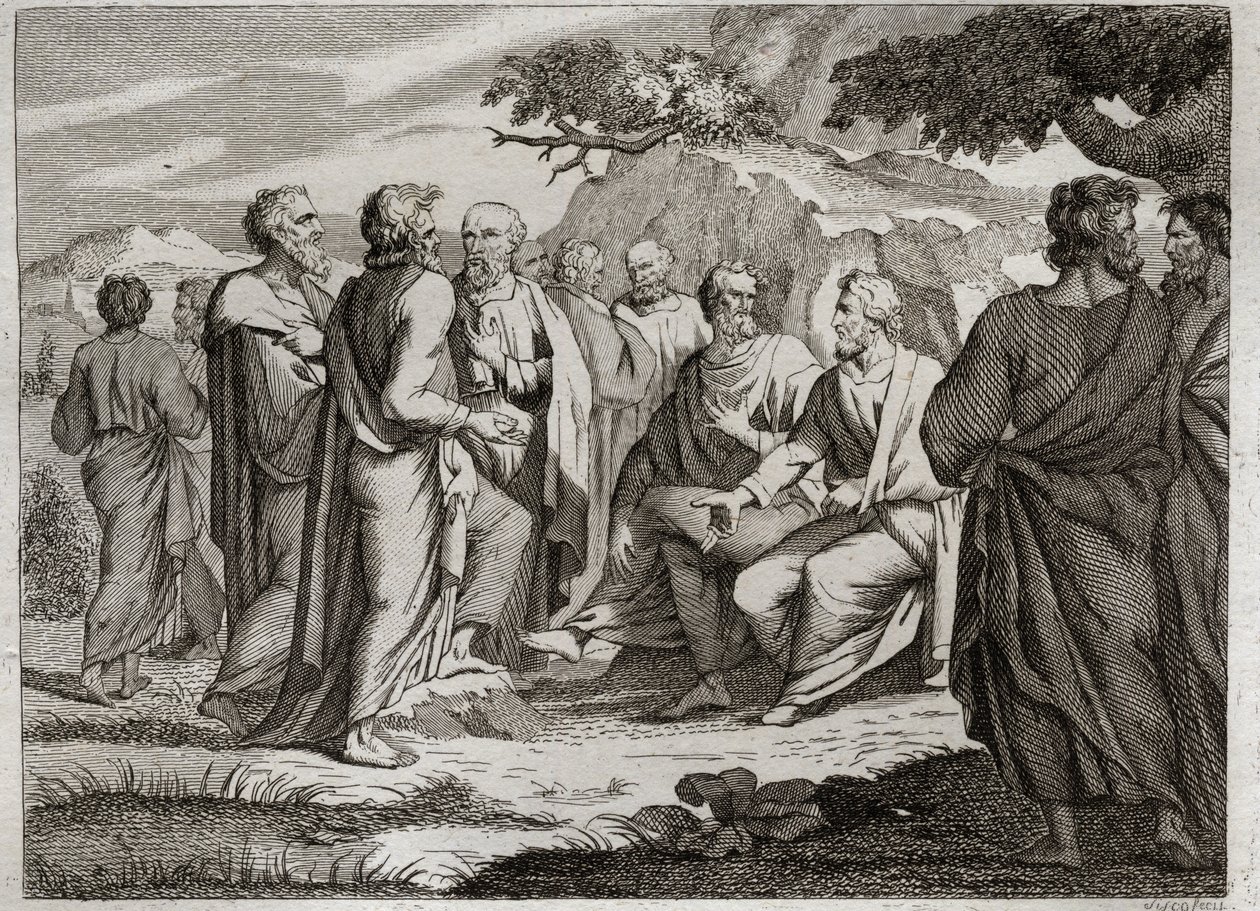 Bibel von Royaumont, Altes Testament: Die zwölf kleinen Propheten. Die anderen zwölf Propheten, die gewöhnlich die kleinen Propheten genannt werden, weil sie wenig Schrift hinterlassen haben. Illustration von 1811. von Unknown artist
