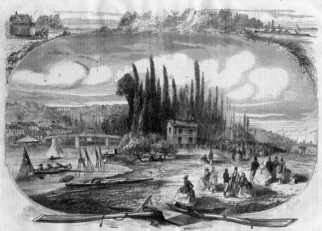 Bougival (Yvelines) Die Ufer der Seine im Jahr 1868 von Unknown artist