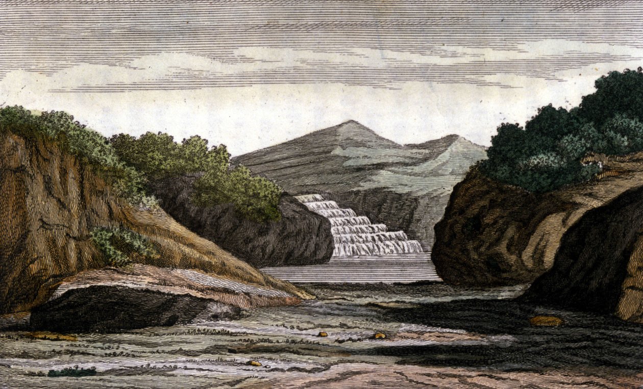 Brasilien, Fluss und Land reich an Goldnuggets. Gravur des 19. Jahrhunderts von Unknown artist
