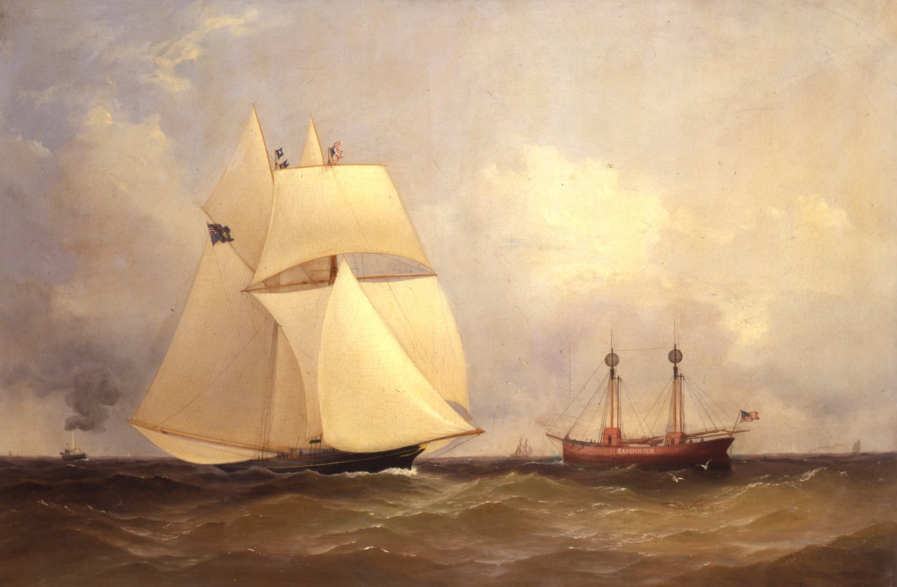 Cambria passiert Sandy Hook nach dem Transatlantik-Rennen, 1870 von Unknown