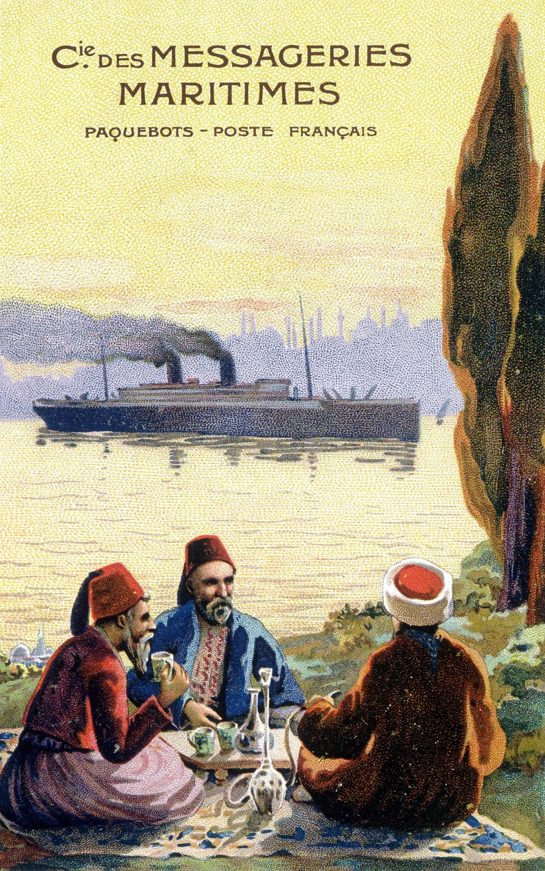 Karton der französischen Reederei weltweit. von Unknown artist