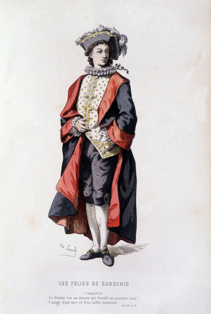 Cardenio in „Die Torheiten des Cardenio“ (von Pichou 1629), in „Das französische Theater im 16. und 17. Jahrhundert vor Molière“ von Edouard Fournier von Unknown artist