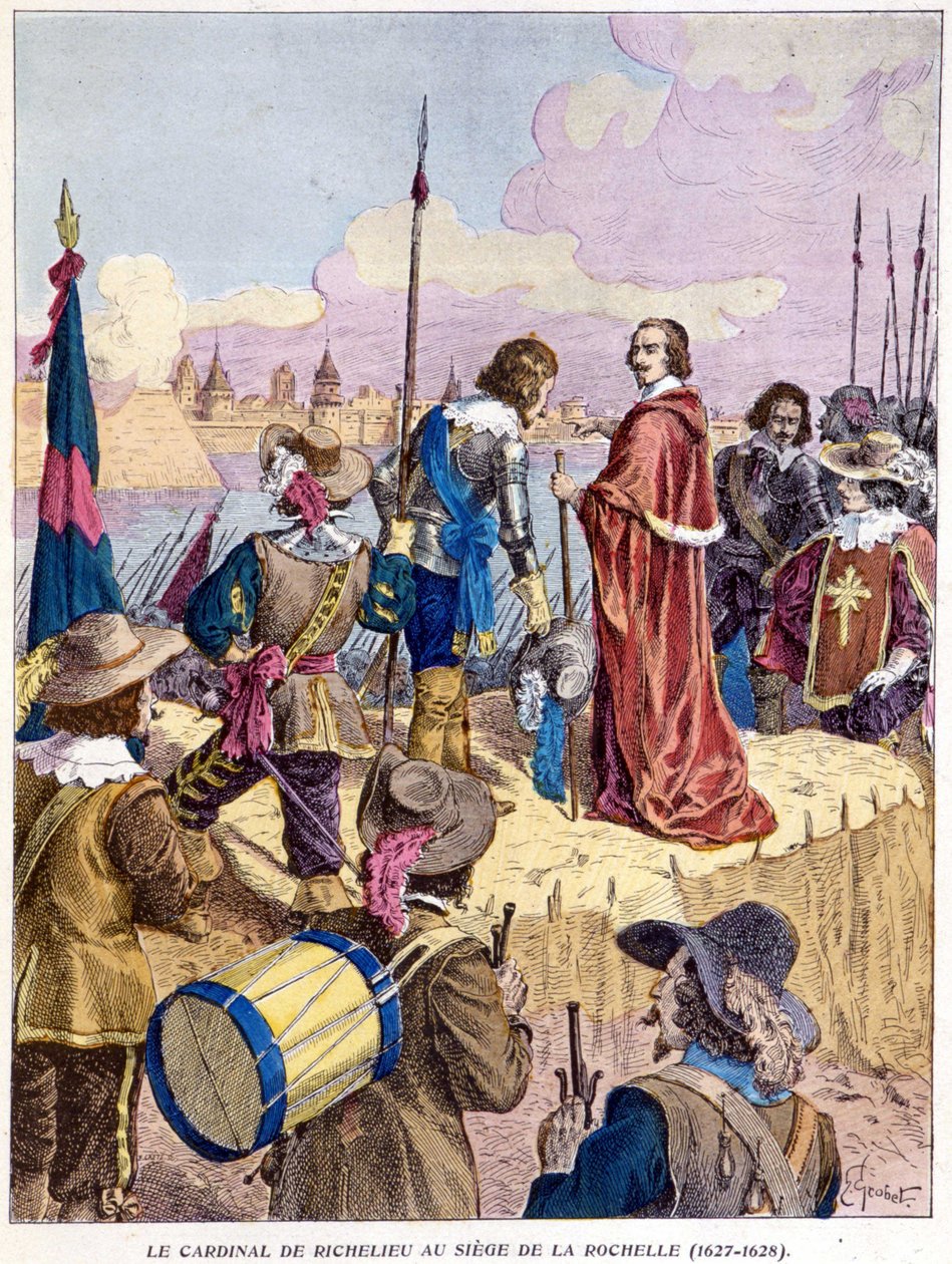 Kardinal Richelieu bei der Belagerung von La Rochelle (1627 - 1628) von Unknown artist