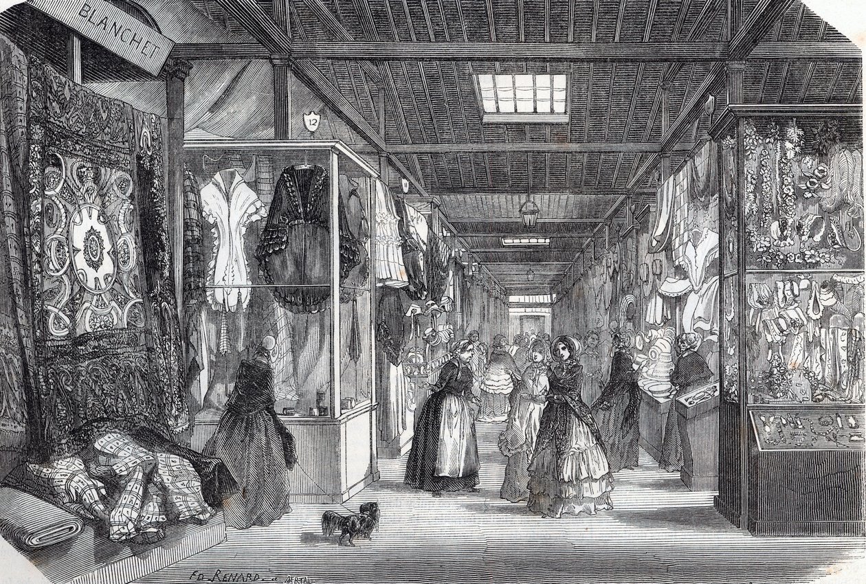 Carre du Palais Royal in Paris im 19. Jahrhundert - Gravur in „Tableau-de-Paris“ von Edmond Texier 1852. von Unknown artist
