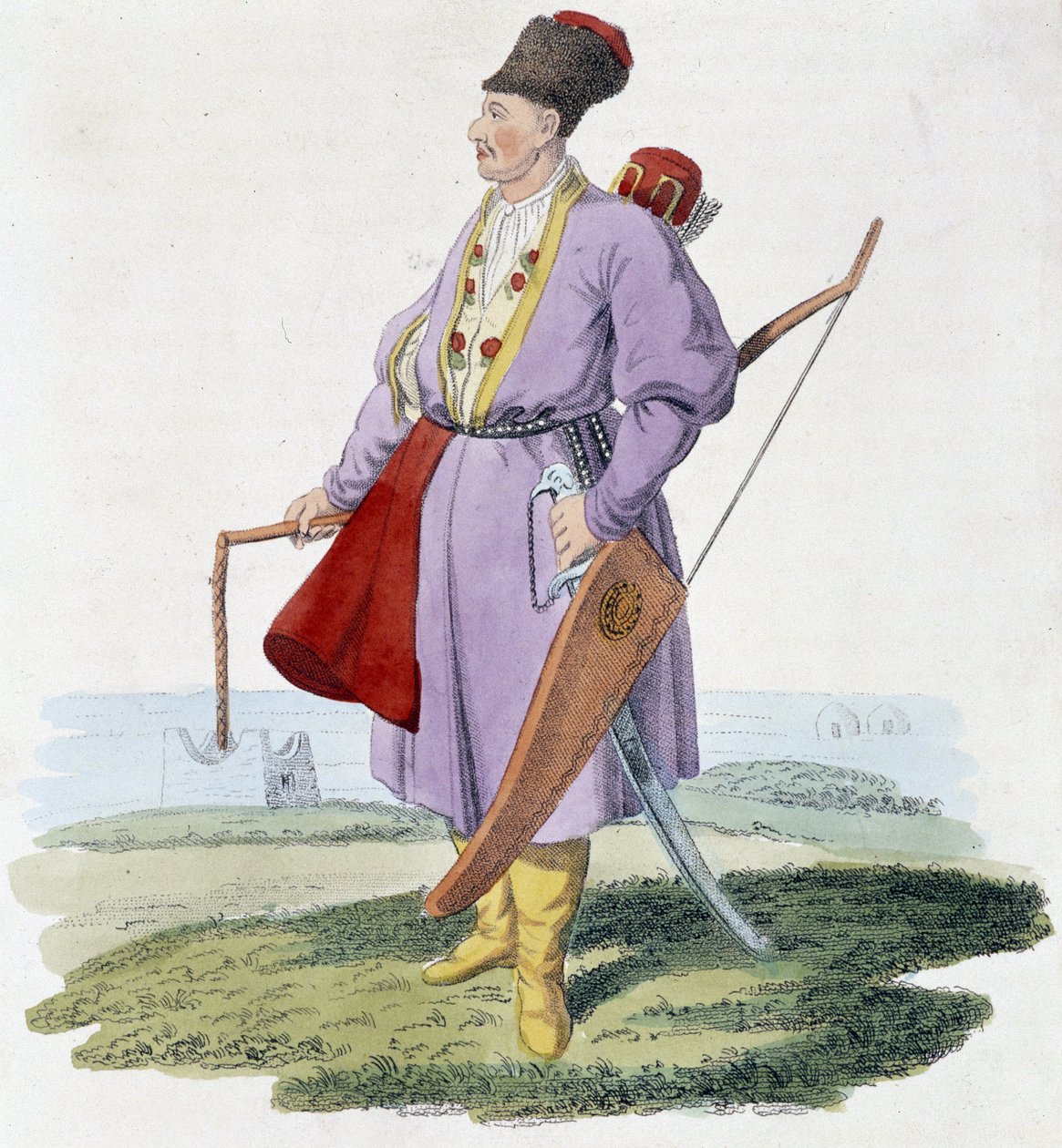 Zentralasiatischer Krieger, Ende 19. Jahrhundert von Unknown artist