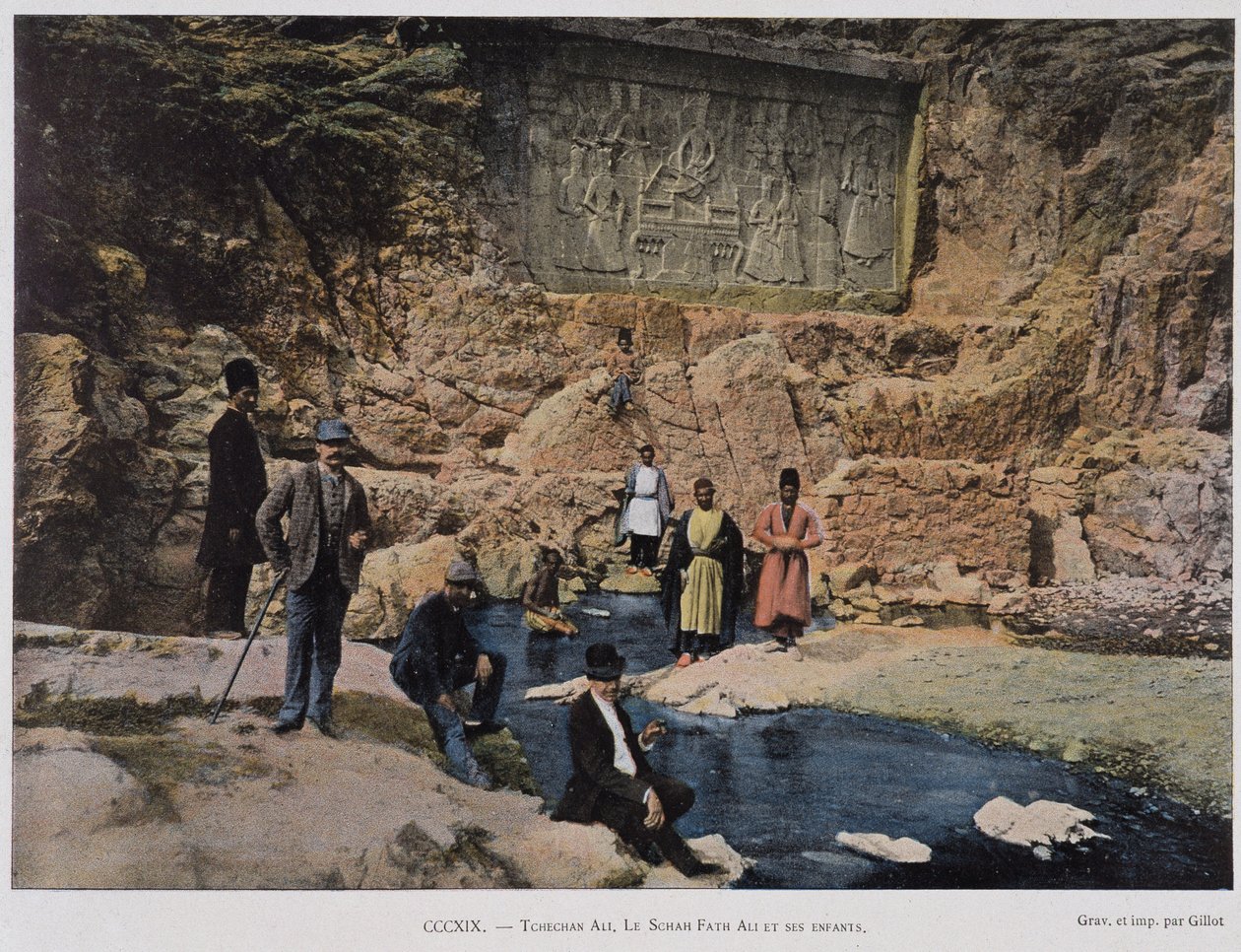 Chechan Alia, Shah Fath Ali und seine Kinder besuchen ein ägyptisches Monument von Unknown artist