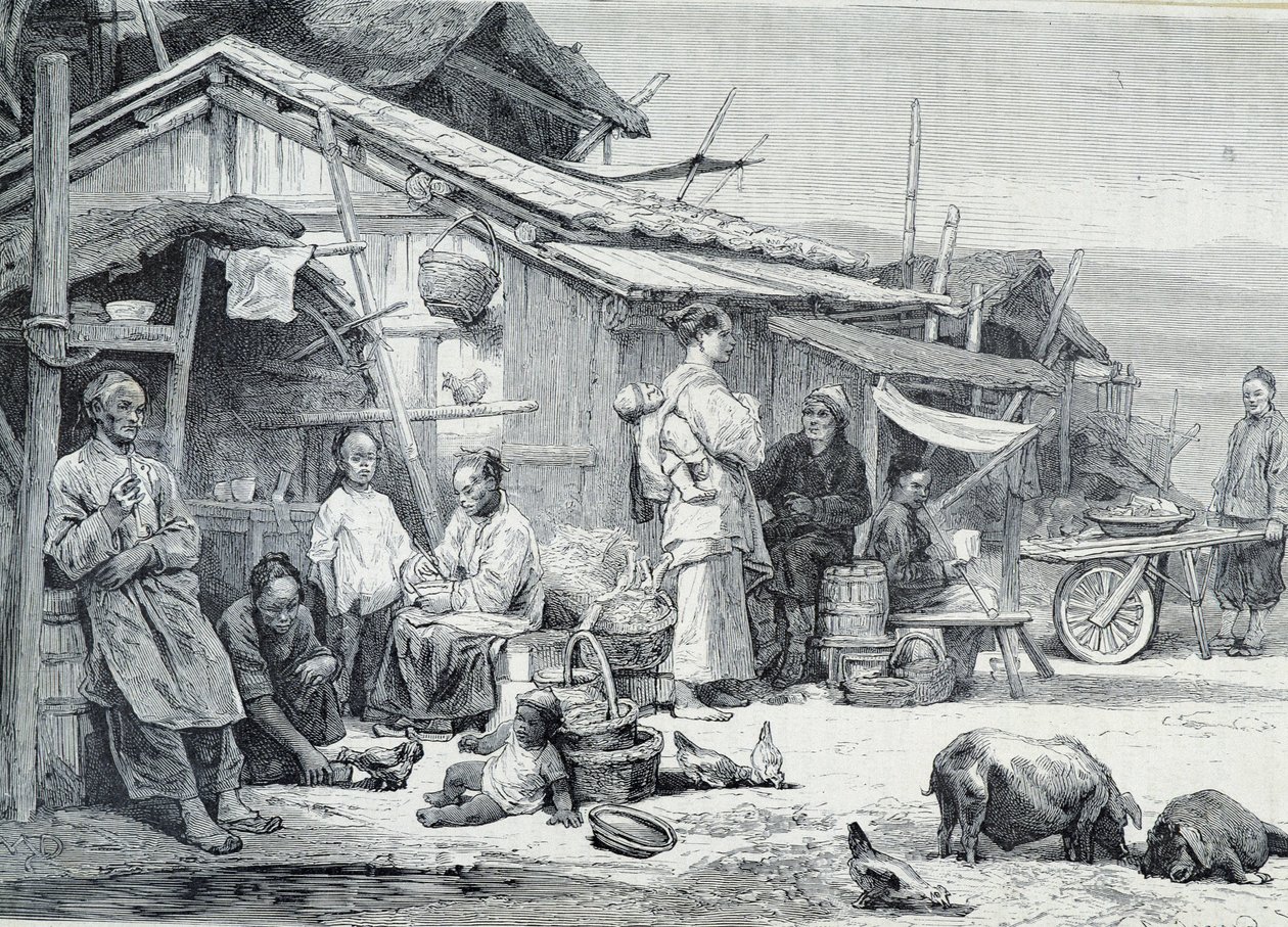 Chinesisches Fischerdorf in Kalifornien von Unknown artist