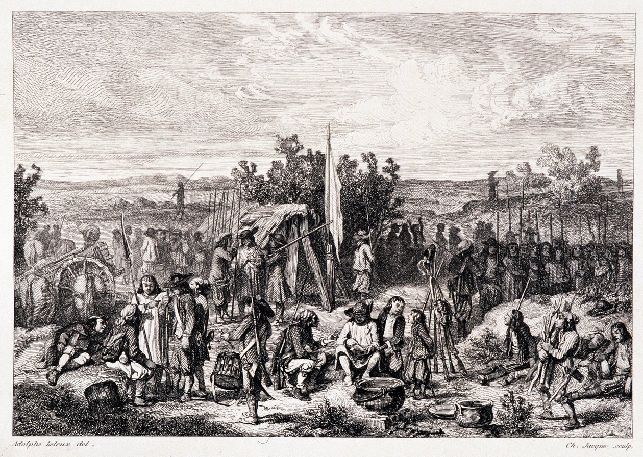 Chouans im Biwak - in „La bretagne ancienne et moderne“ von Pitre-Chevalier, herausgegeben von W. Coquebert von Unknown artist