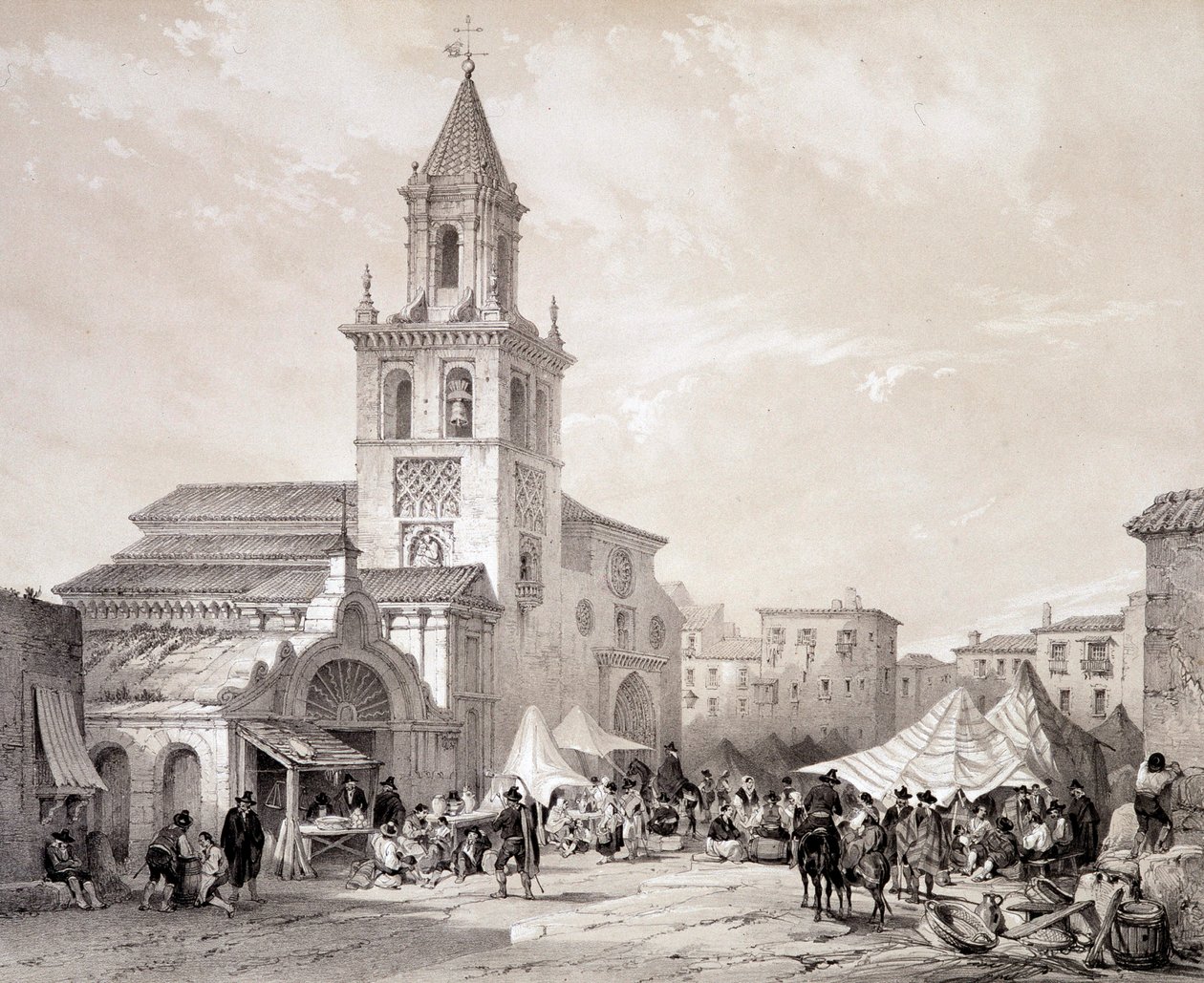 Kirche der Feria in Sevilla, „Künstlerisches und Monumentales Spanien berühmter Orte und Denkmäler Spaniens“ von Don Genaro Perez de Villa von Unknown artist