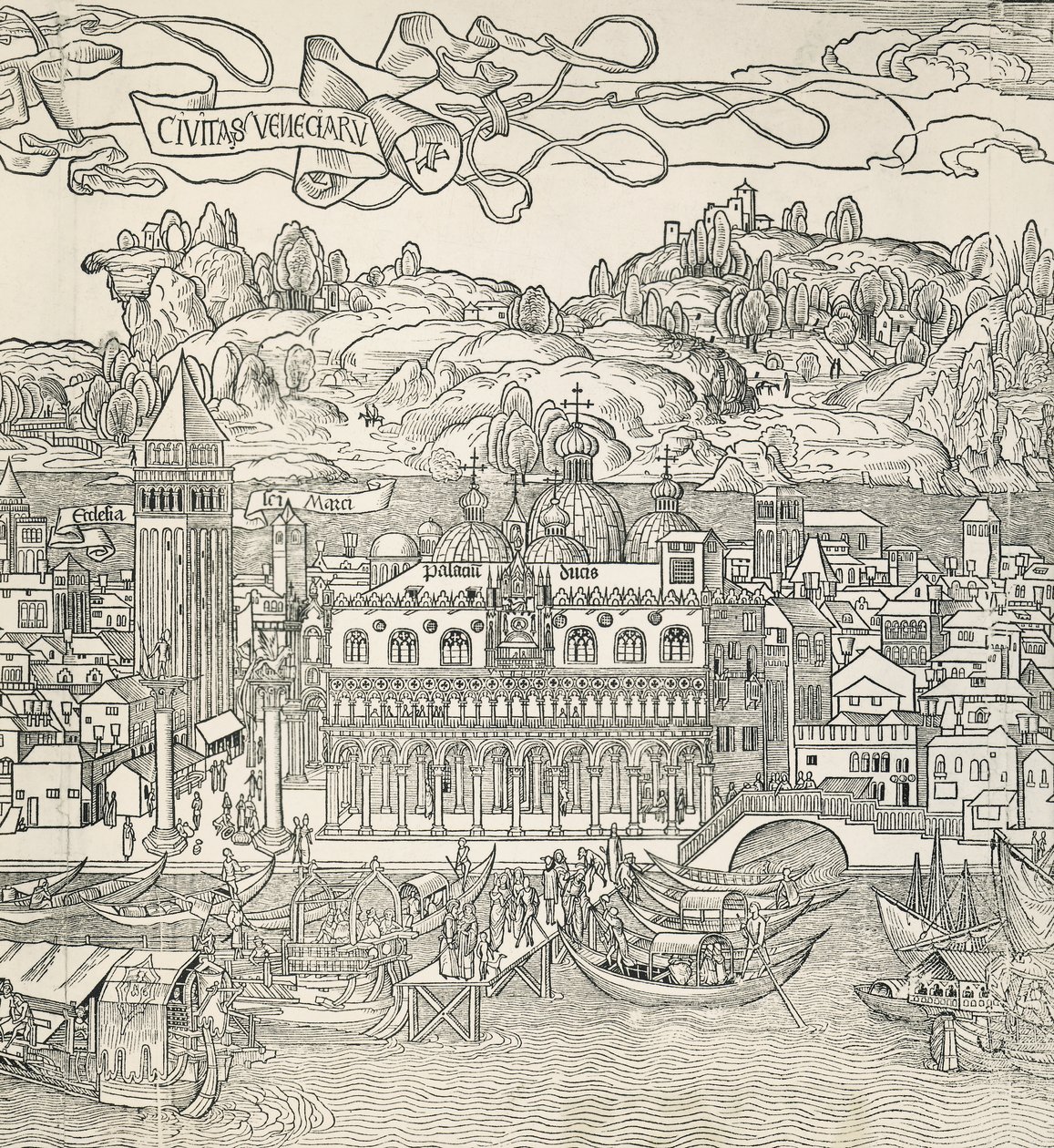 Stadt Venedig, Italien, Gravur von Unknown artist