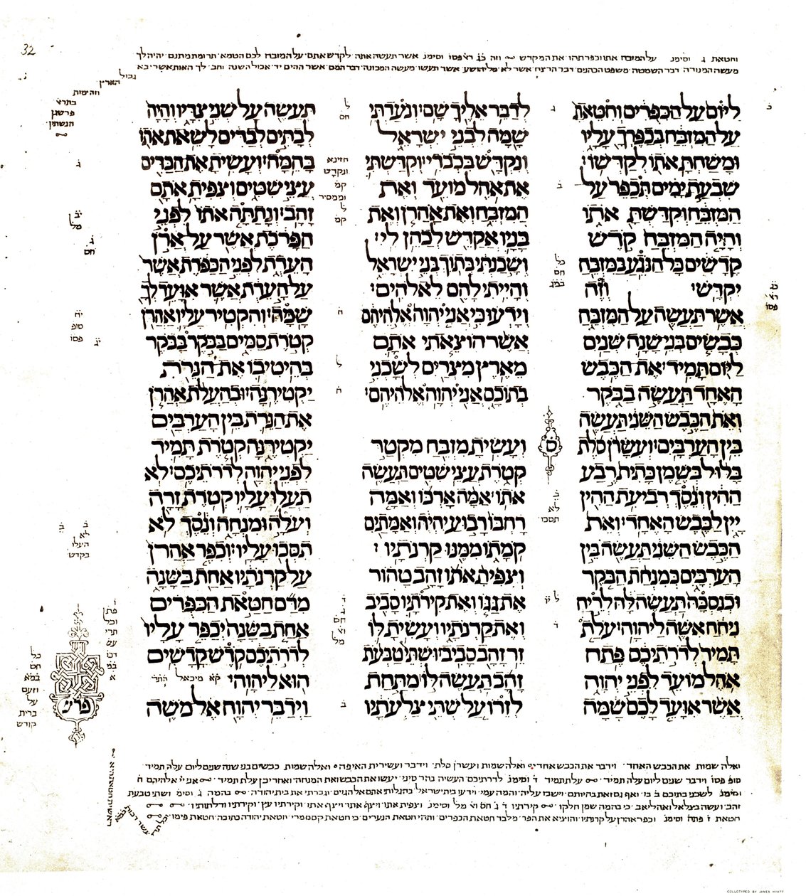 Codex des Grafen von Leicester: Seite des Buches Exodus in Hebräisch verfasst von Unknown artist
