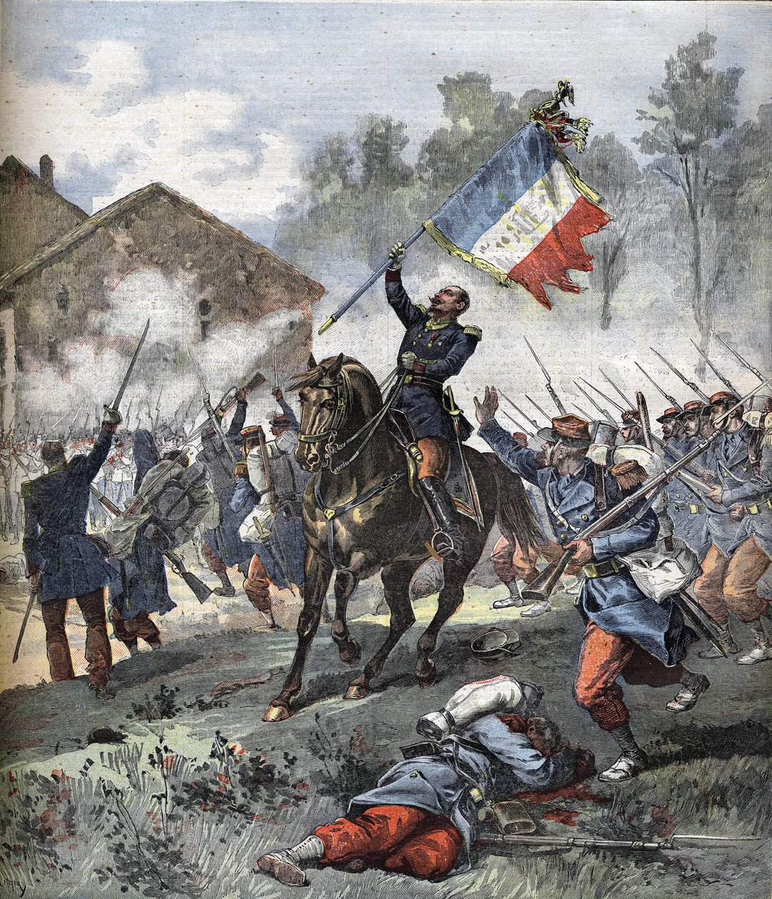Oberst de Malleville starb in der Schlacht von Solferino am 24. Juni 1859 von Unknown artist