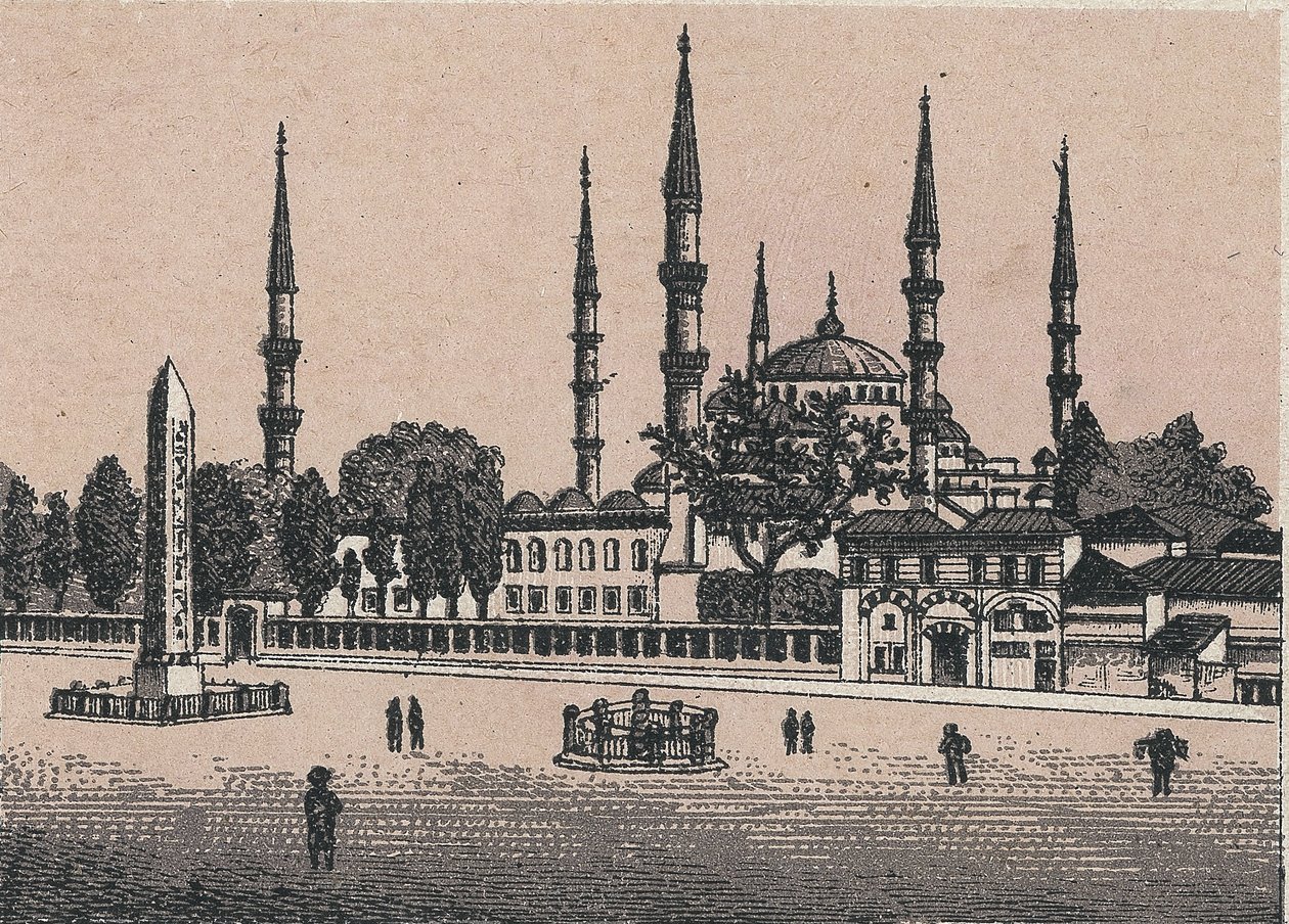 Konstantinopel, Türkei: Blick auf die Sultan-Ahmed-Moschee. aus 