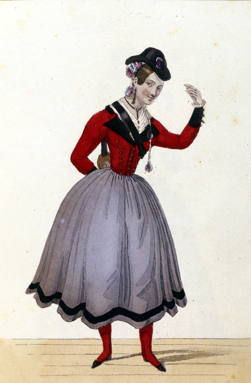 Kostüm für die komische Oper „La fille du regiment“ von Gaetano Donizetti von Unknown artist