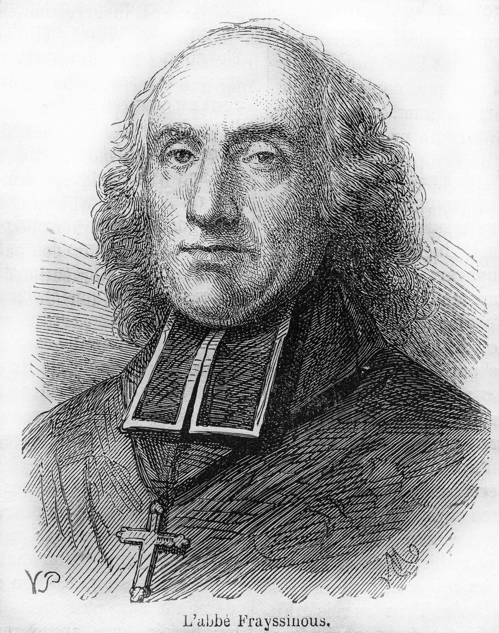 Graf Denis de Frayssinous (1765-1841), französischer Prälat, Bischof von Hermopolis, Minister für kirchliche Angelegenheiten und öffentliche Unterweisung. Gravur von 1844 von Unknown artist