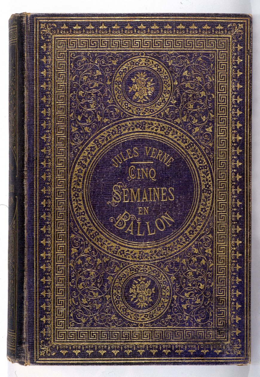 Titelblatt des Buches „Fünf Wochen im Ballon“, Roman von Jules Verne von Unknown artist