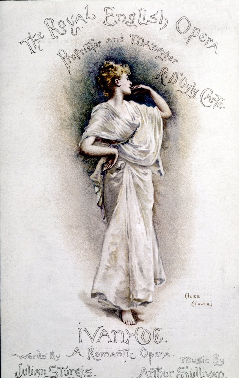 Titelblatt des Programms der Oper „Ivanhoe“ (nach Walter Scott) von Arthur Sullivan. 31. Januar von Unknown artist