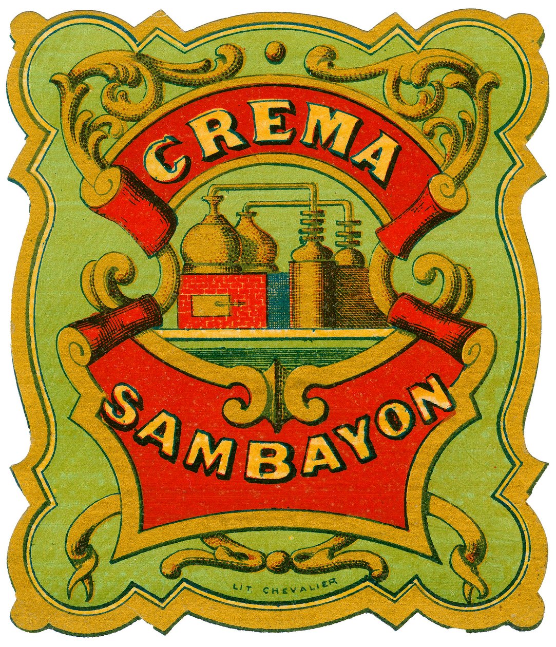 Crema Sambayon Alkoholwerbung (Chromolithographie, Ende des 19. Jahrhunderts) von Unknown artist