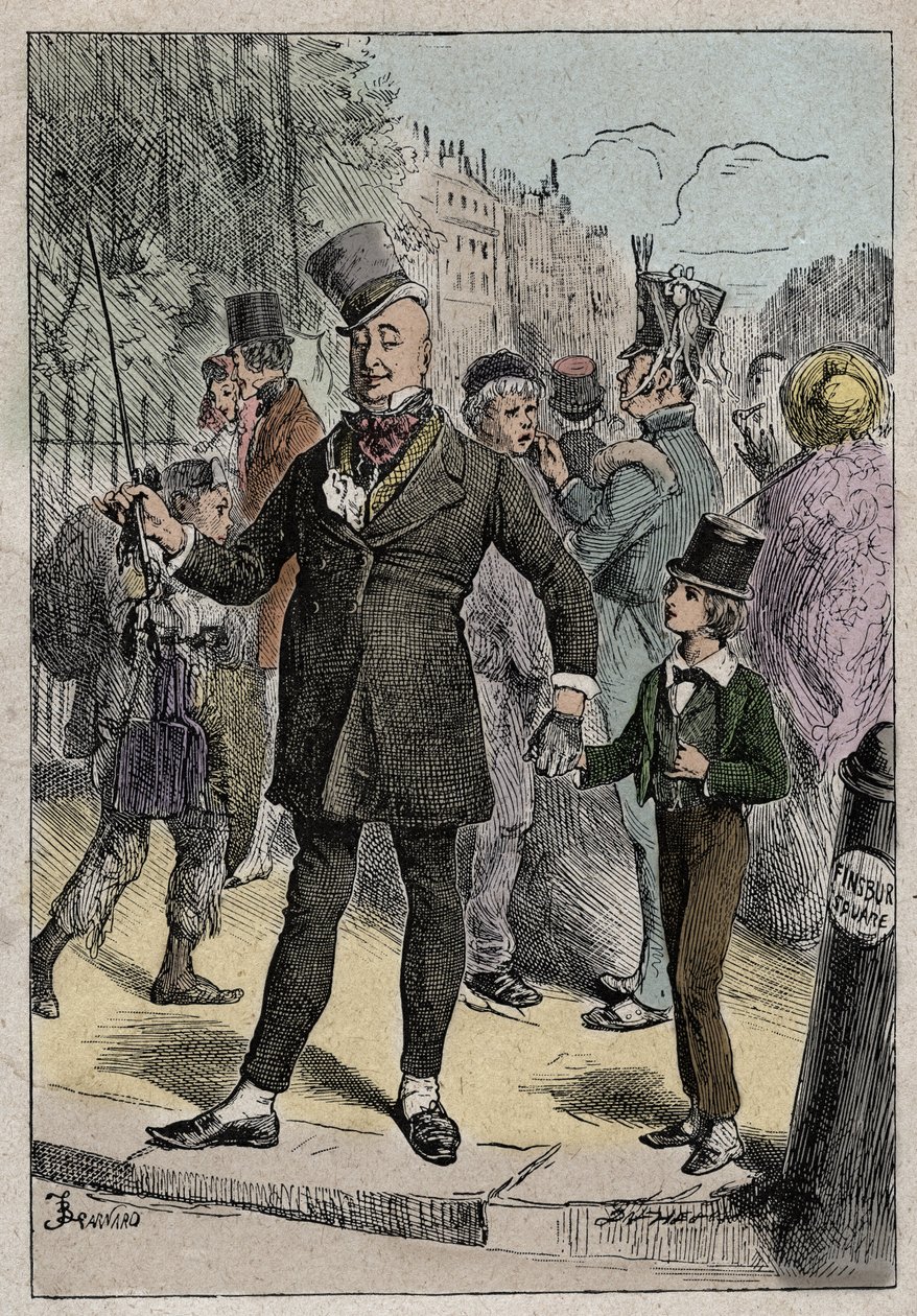 David Copperfield und Mr. Micawber, Illustration aus 