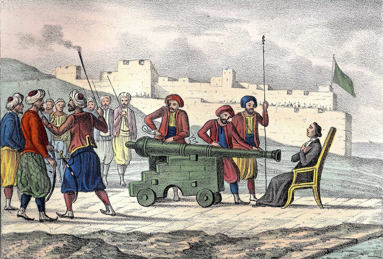 Tod in Algier im Jahr 1683 von Pater LE VACHER (Jean Levacher), einem französischen Missionar während der Bombardierung von Algier durch Duquesne. In „L