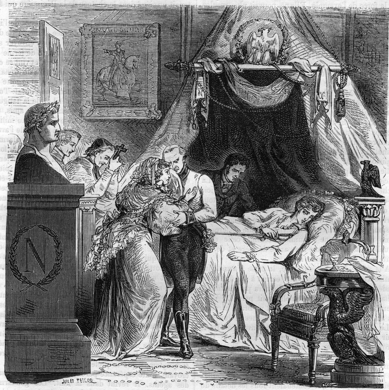 Tod von Napoleon II., Sohn von Napoleon I., Herzog von Reichstadt (1811-1832). von Unknown artist