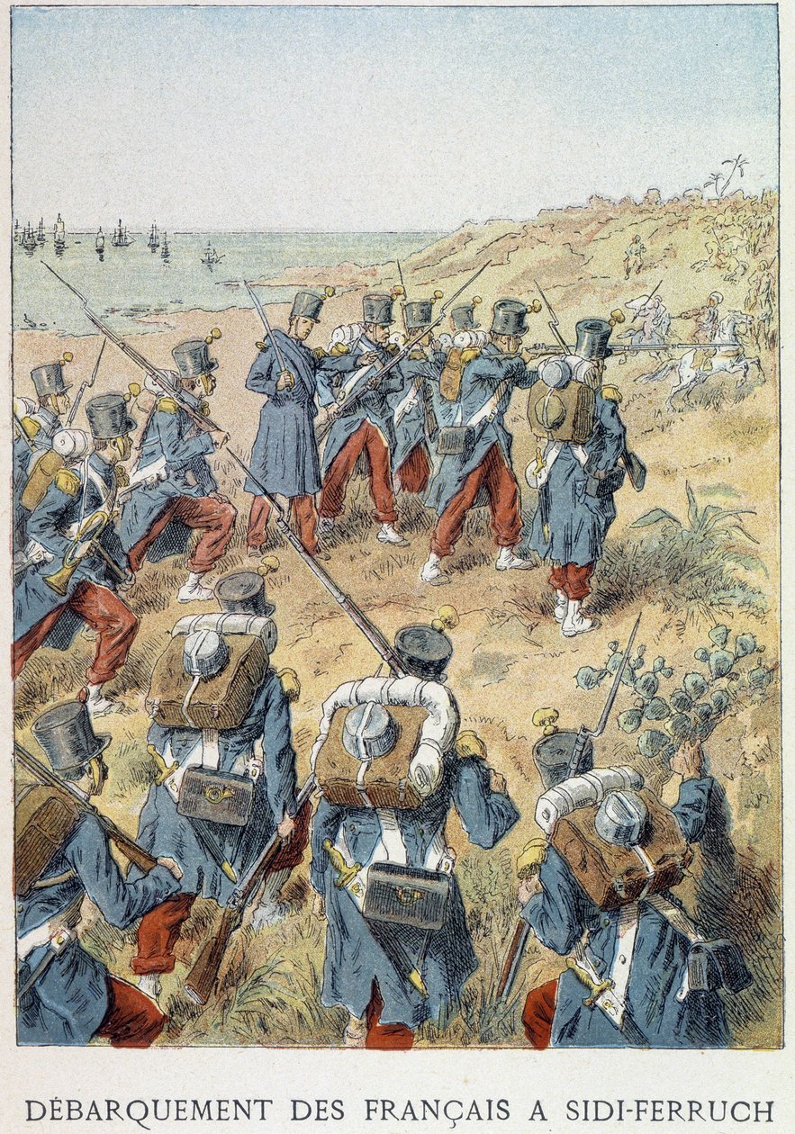 Landung der Franzosen in Sidi-Ferruch, Algerien, am 14. Juni 1830 - in „Die Geschichte Frankreichs“ von Unknown artist