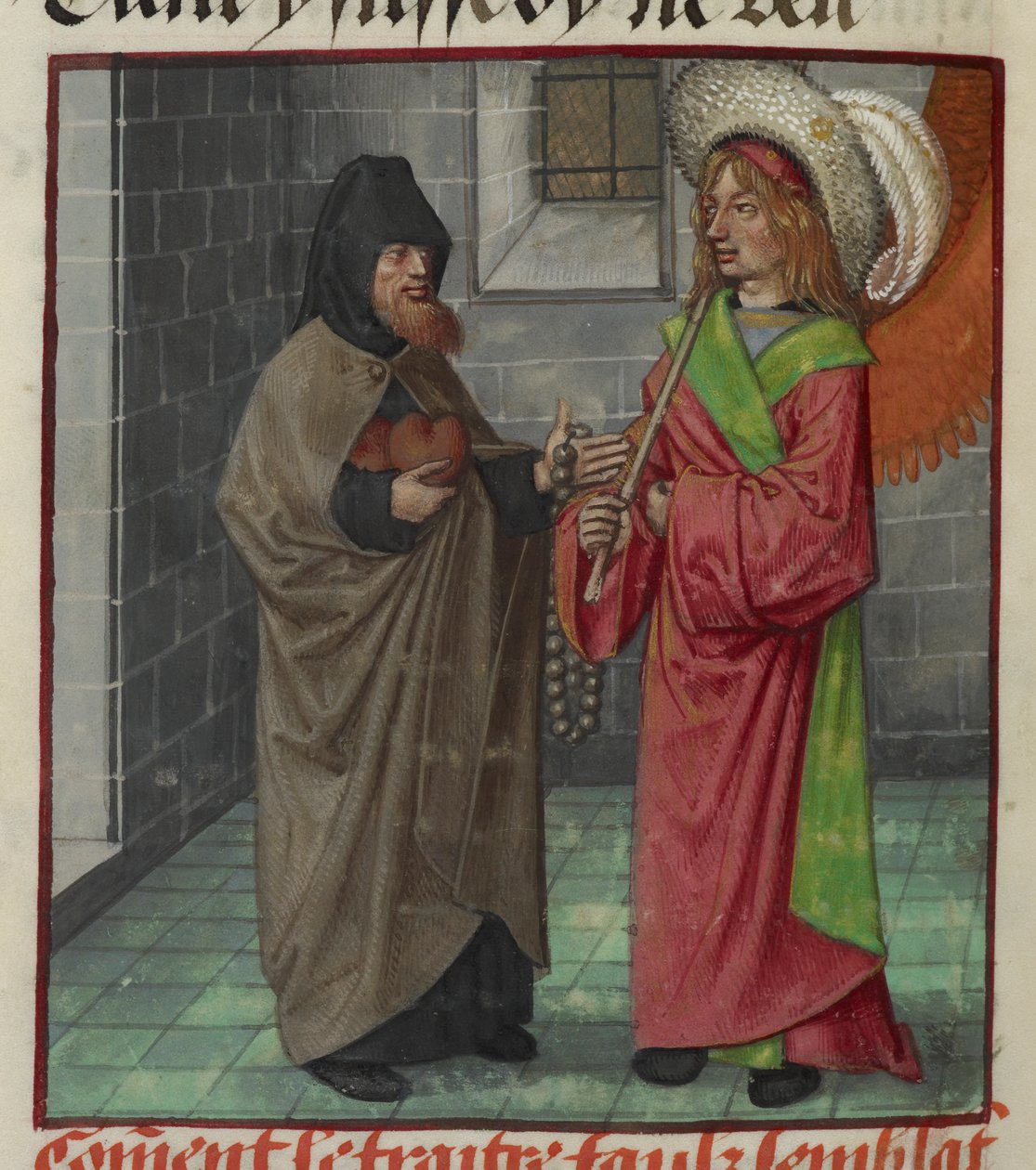 (Detail) von Faux Semblant (Falscher Schein), der Herzen hält, und Amour (Liebe) aus 