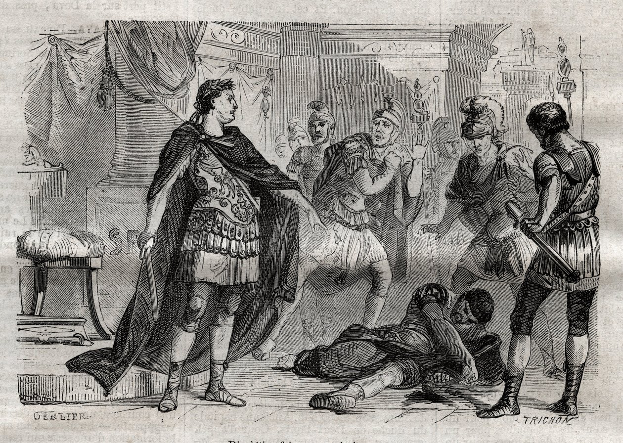 Diokletian (Caius Aurelius Valerius Diocletianus Augustus) (244-311) stirbt - Gravur in 