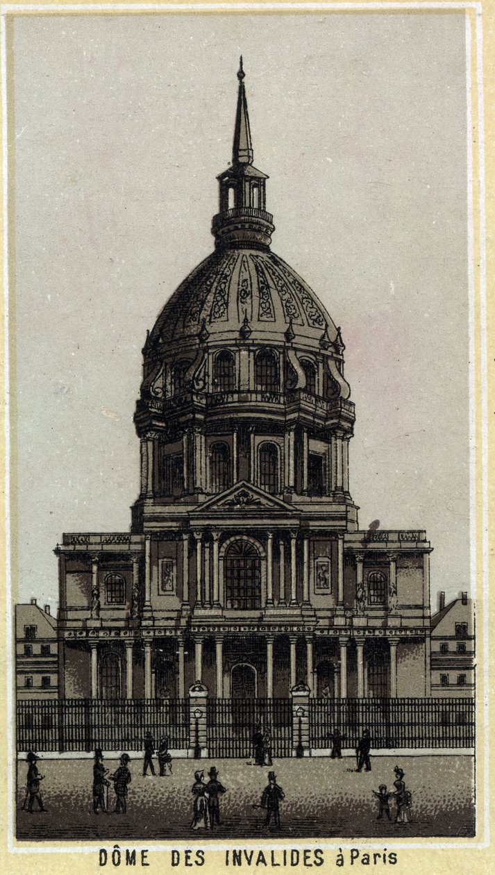 Dome des Invalides in Paris. Chromolithographie des späten 19. Jahrhunderts von Unknown artist