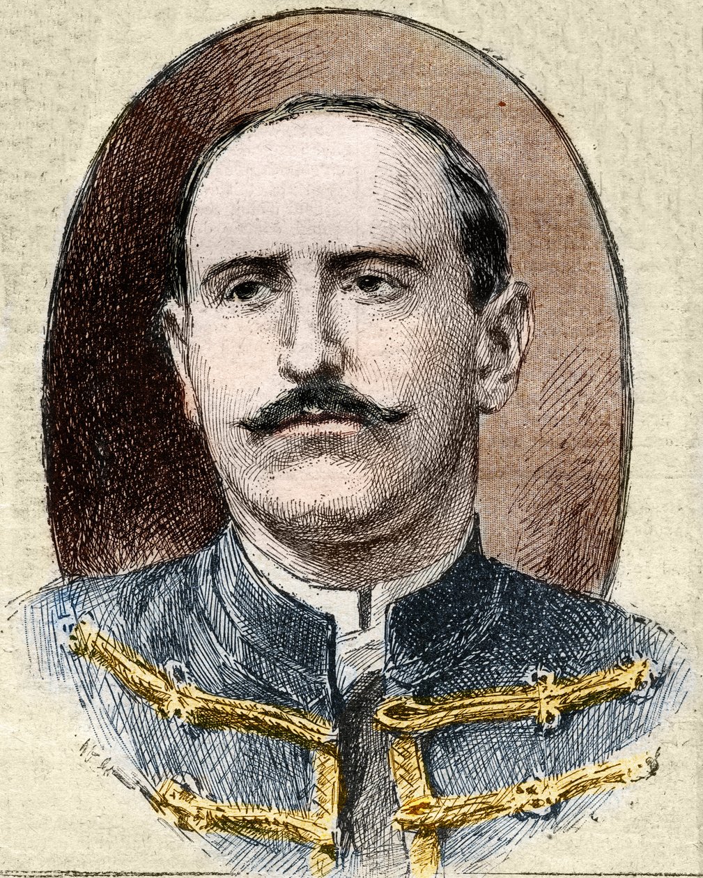 Dreyfus-Affäre: Porträt von Alfred Dreyfus (1859-1935) nach seiner Degradierung während des Rennes-Prozesses im Jahr 1899. von Unknown artist