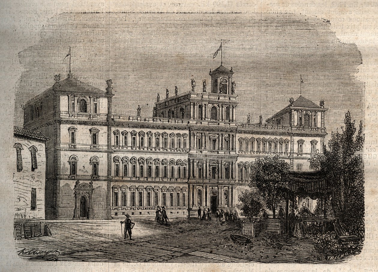 Herzogspalast von Modena im 19. Jahrhundert - Der Herzogspalast 1634 - Herzogspalast von Modena. von Unknown artist