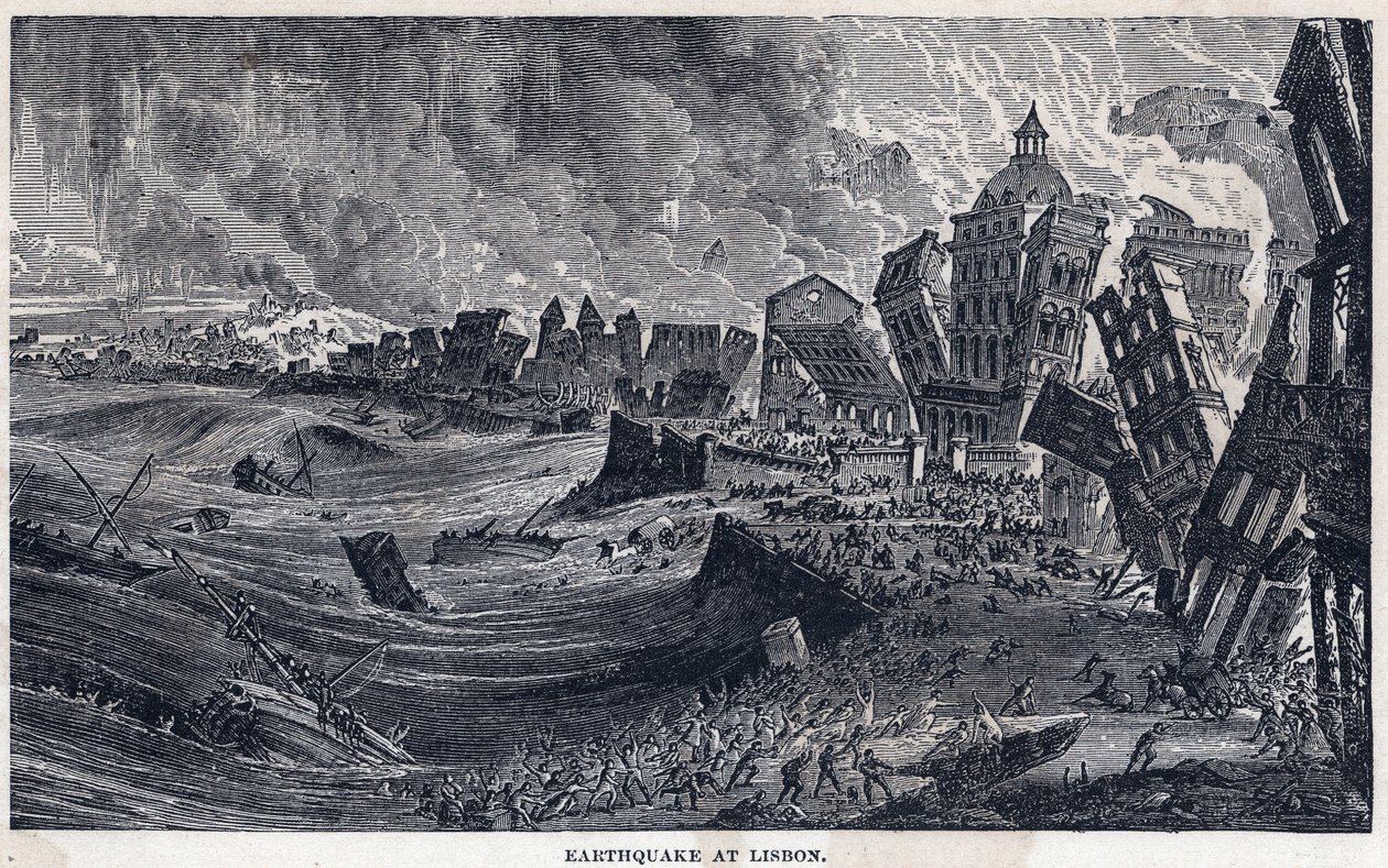 Erdbeben von Lissabon, Portugal am 1. November 1755 von Unknown artist