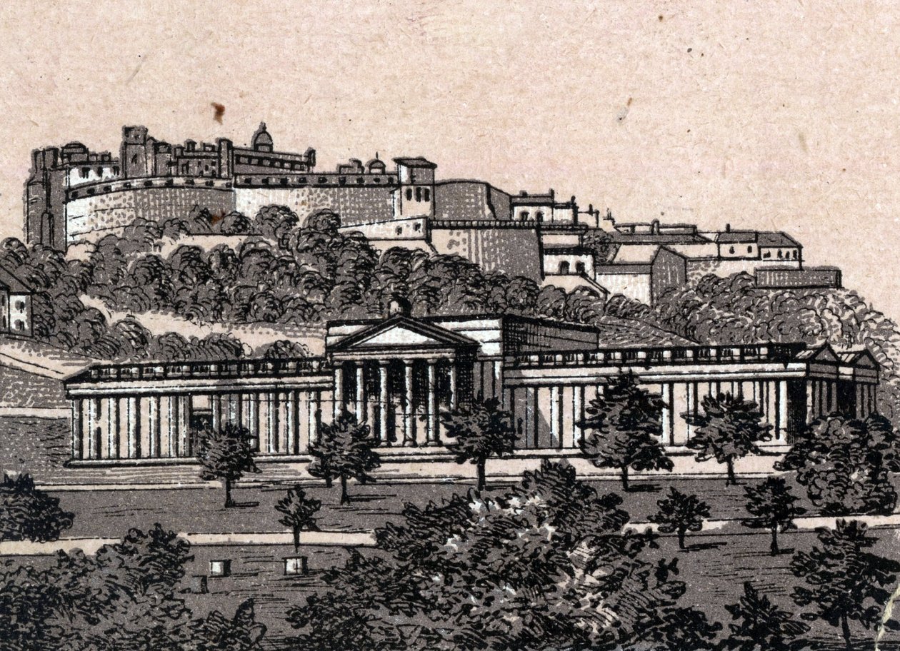 Edinburgh, Schottland: Blick auf die Nationalgalerie in „Die Welt illustriert 168 Ansichten“ (Ende des 19. Jahrhunderts) von Unknown artist