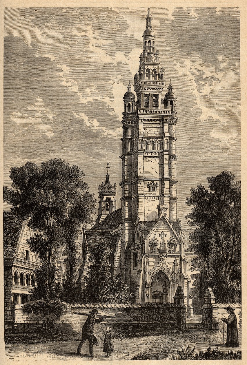 Eglise Notre Dame de Croaz Batz in Roscoff - Finistère - Bretagne - Gravur in „Patrie - Beschreibung der malerischen Frankreichs in 6 Bänden“ von Lucien Huard - Ende des 19. Jahrhunderts von Unknown artist