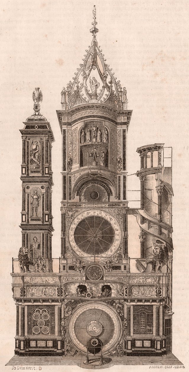 Ansicht der astronomischen Uhr in der Kathedrale Unserer Lieben Frau von Straßburg, Frankreich von Unknown