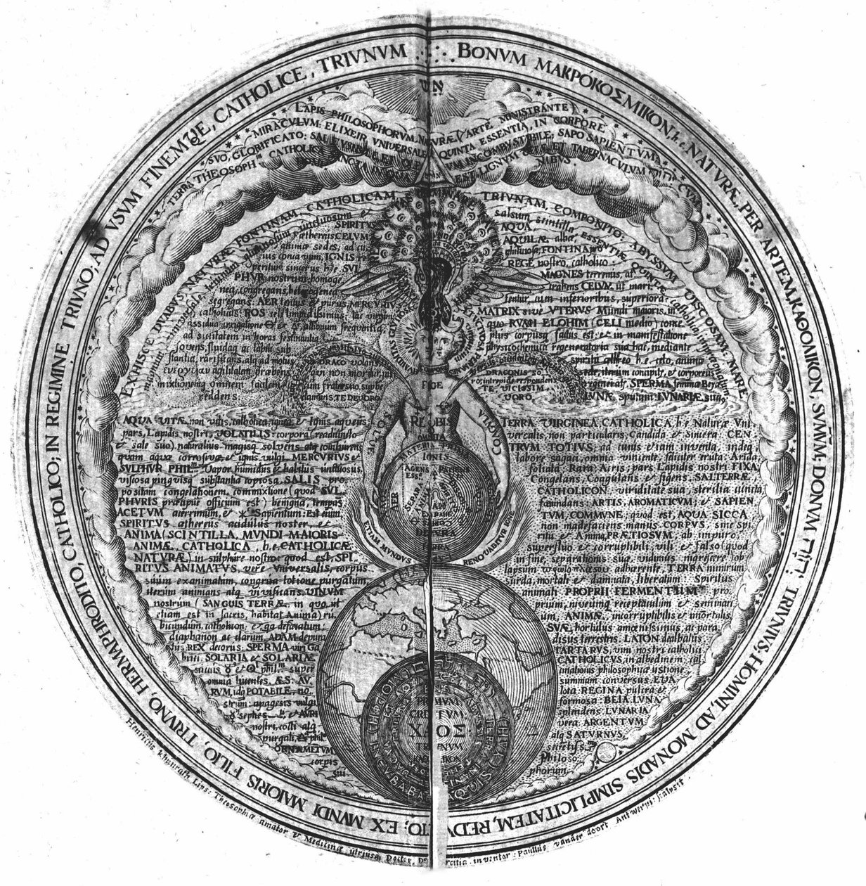 Gravur des „Amphitheatrum sapientiae aeternae“ (Amphitheater der ewigen Weisheit) (Hamburg: n.n.) von Unknown artist