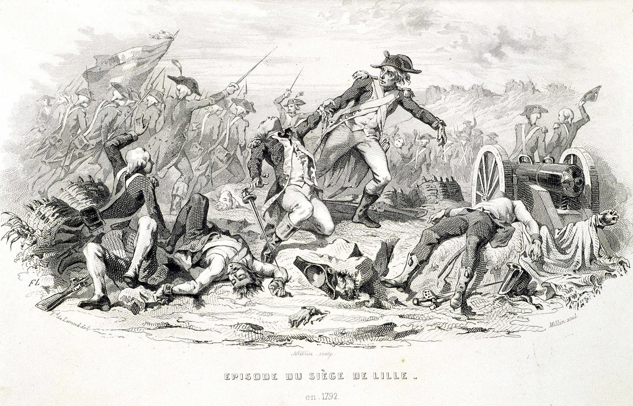 Episode der Belagerung von Lille 1792 - in „Fastes de Gardes nationales de France“ von Unknown artist