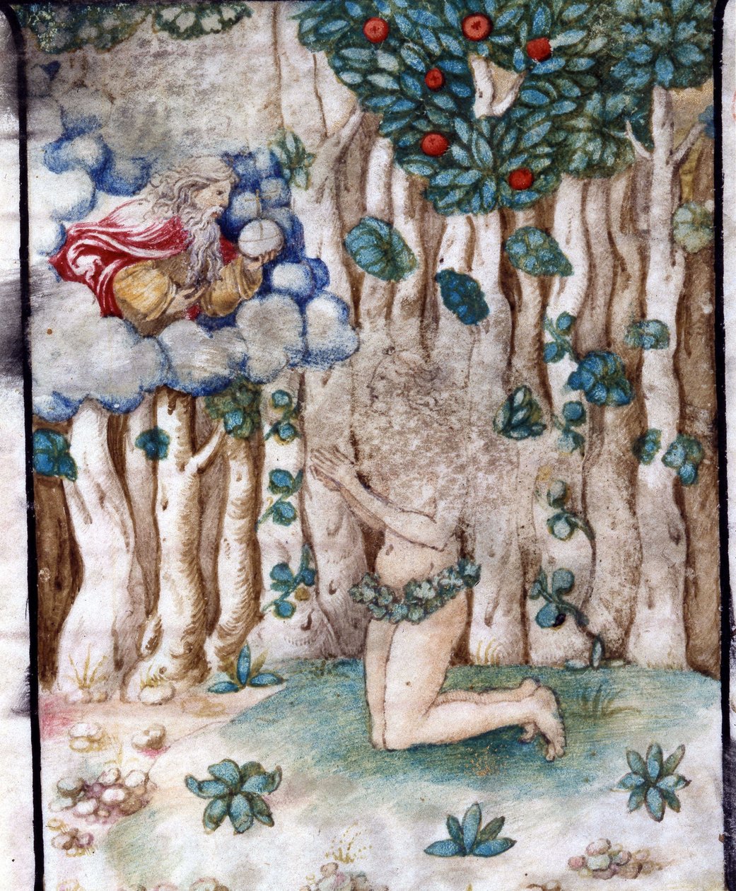 Eva im irdischen Paradies (Eden). 16. Jahrhundert. Kirche der gekrönten Jungfrau, Lodi von Unknown artist