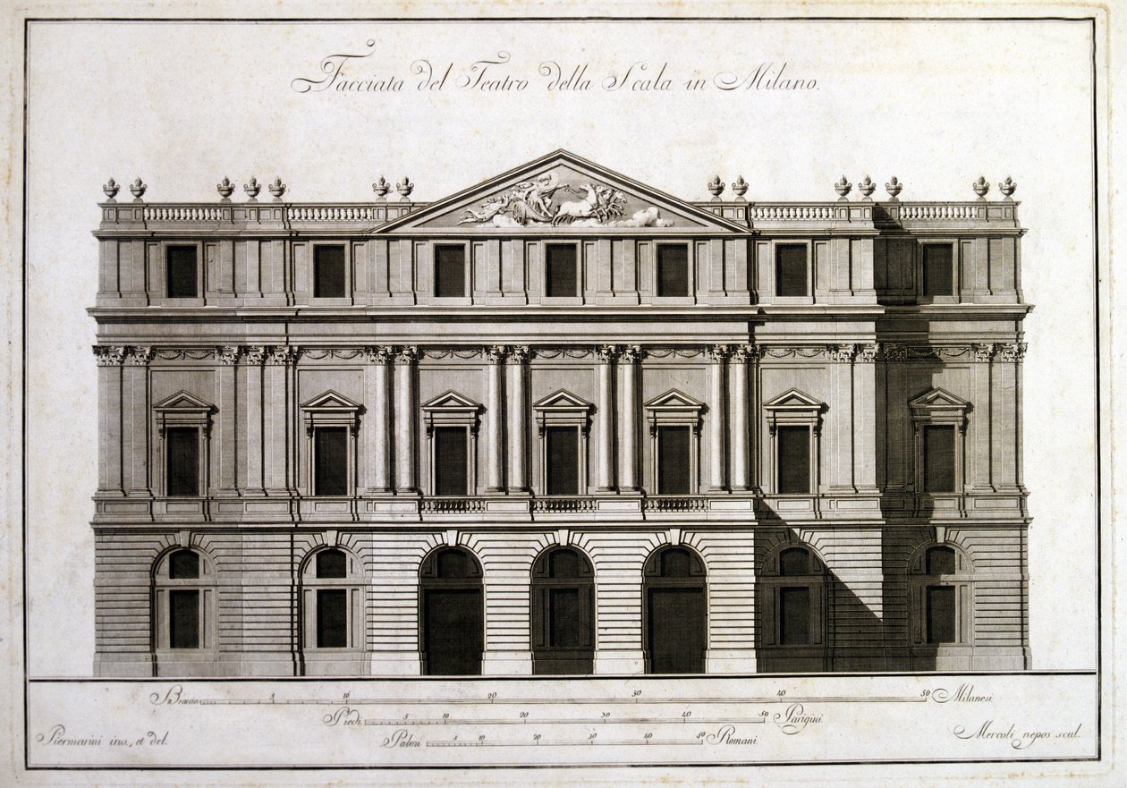 Fassade des Theaters alla Scala in Mailand von Unknown artist