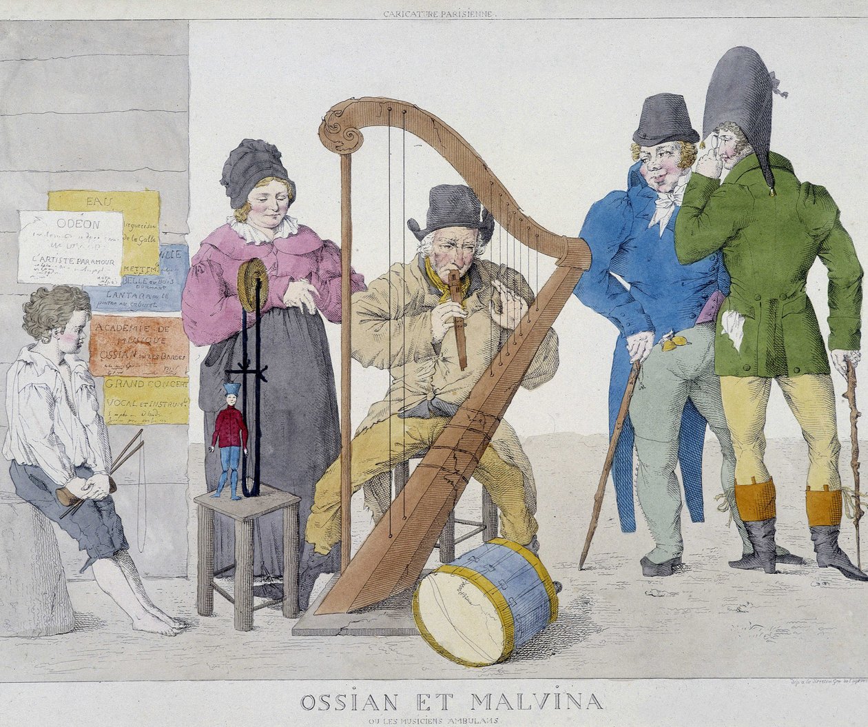 Familie reisender Musiker im 19. Jahrhundert von Unknown artist
