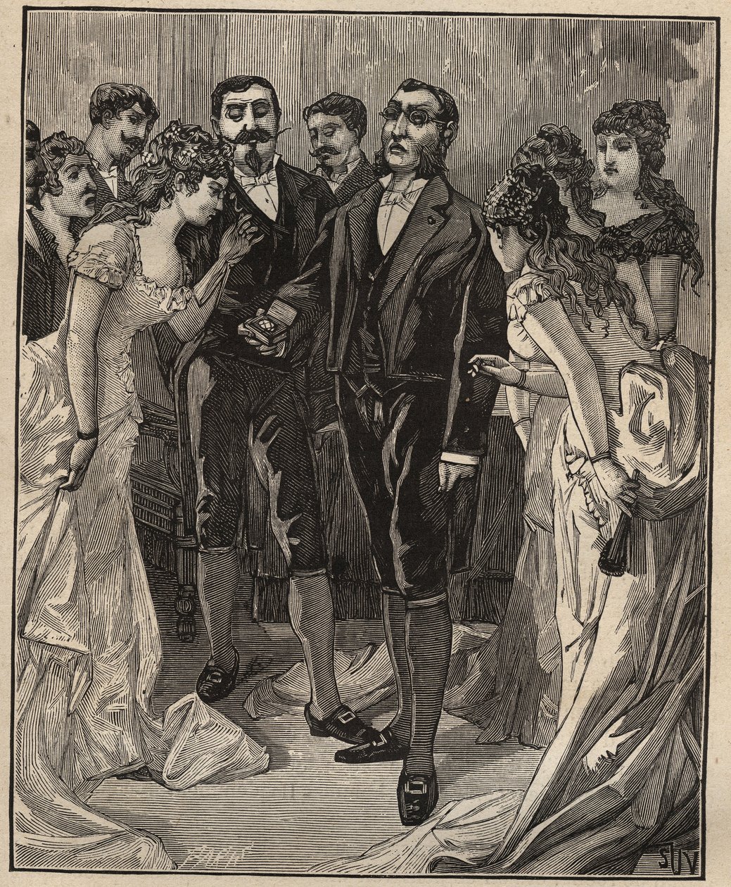 Berühmte Diamanten: Banker Vanlerberghe zeigt einen falschen Regent zu Beginn des 19. Jahrhunderts. Gravur von 1885 in „Les arts et métiers illustrés“ von Adolphe Bitard. von Unknown artist