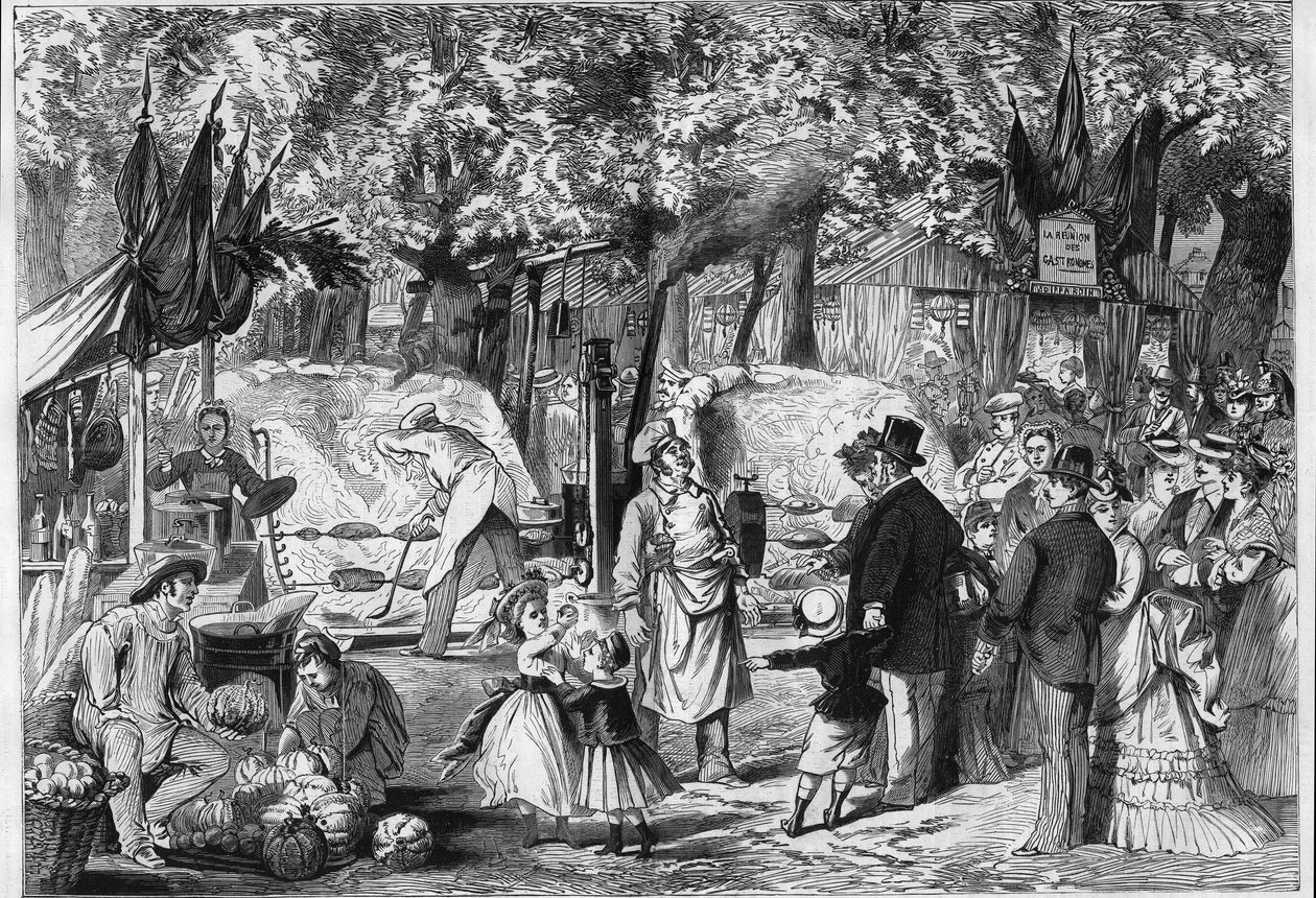 Fete des Loges: Eine Rotisserie im Wald von Saint Germain (Saint-Germain) bei Paris von Unknown artist