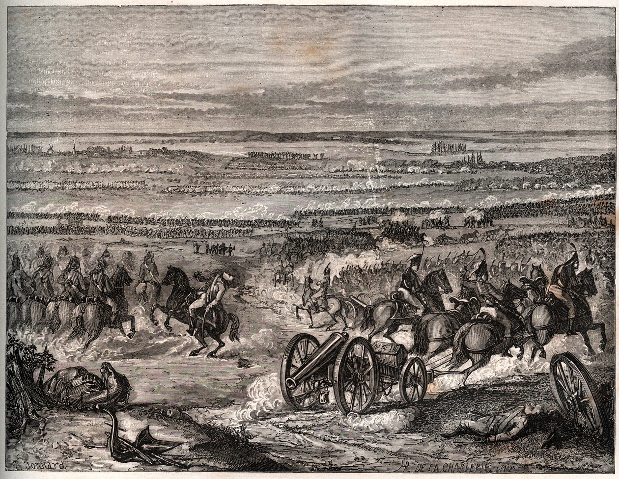 Erste Koalition: Schlacht von La Favorite (Italien), Januar 1797, zwischen den französischen Truppen Napoleons und der österreichischen Armee während des ersten Italienfeldzugs. von Unknown artist