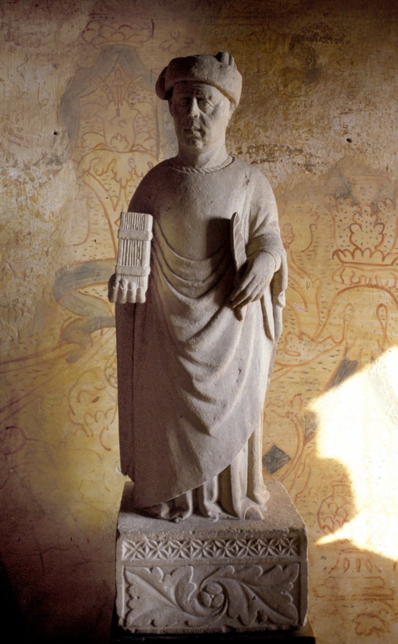 Francesco Petrarca (1304 - 1374) (Petrarca), italienischer Dichter. Statue aus dem 14. Jahrhundert. Petrarca-Haus in Arquà bei Padua von Unknown artist